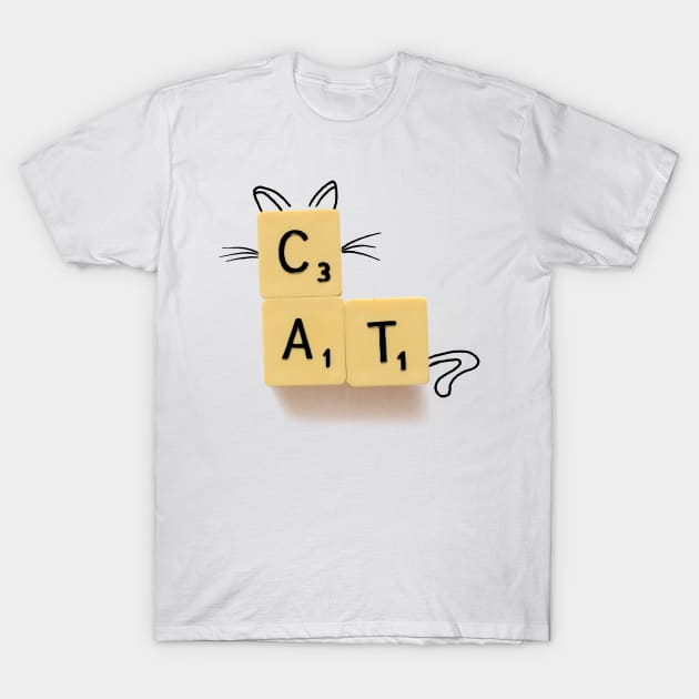 Cat Scrabble T-Shirt by cintascotch